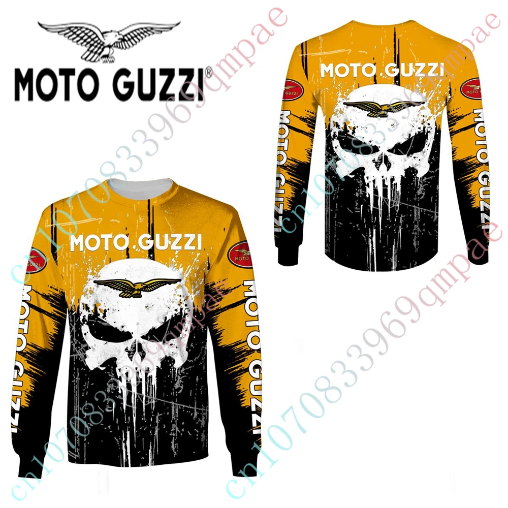 Moto Guzzi Oversized T-shirt Unisex Clothing Casual Sweatshirt 3D O Neck Long Sleeve Anime T Shirt For Men Women Custom Logo