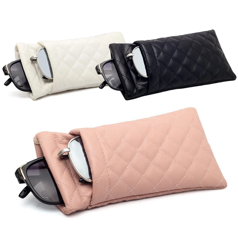 

Double-layer Eyeglasses Pouch Soft PU Leather Sunglasses Storage Bag Waterproof High Quality Portable Squeeze Eyeglasses Case