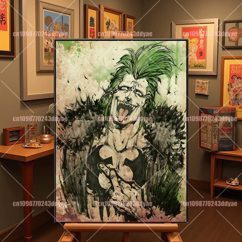 Une pièce Luffy Zoro Trafalgar Law Kaido grande maman rétro affiche créative HD toile peinture murale décorative cadeau d'art pour enfants