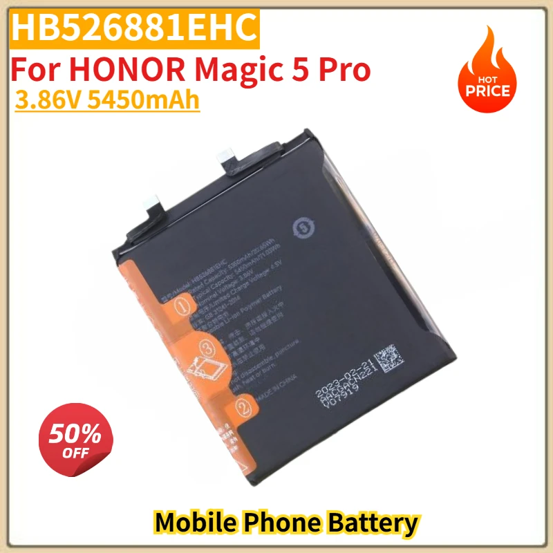 

HB526881EHC High Quality Phone Battery 3.86V 5450mAh For HONOR Magic 5 Pro Brand New Replacement Battery