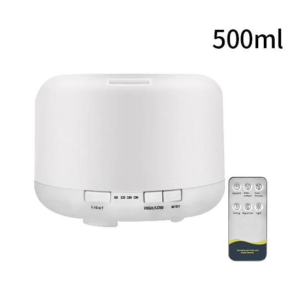 Difusor de aceites esenciales con Control remoto, aromático humidificador de aire, máquina de aromaterapia, ajuste de temporizador, luz LED de 7