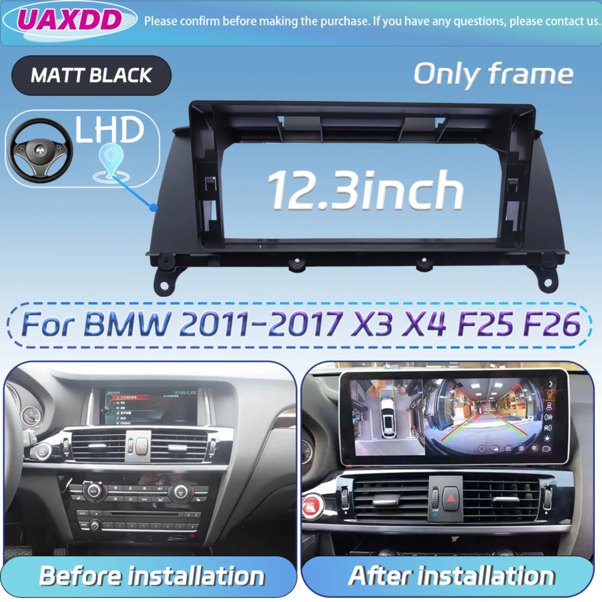 2-DIN-Autoradio für BMW 2006-2019 3 5 6 7 X1 X3 X5 GT E60 E81 E82 E87 SERIE 10,25 12,3 Zoll Android Basisrahmen-Kit Panel Mittelkonsole – Detail 14