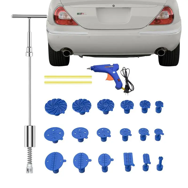 

Car Dent Repair Tool Car Dent Removal Tools T-bar Dent Puller With 18 Heads Auto Dent Repair Kit For Exterior Damage Minor Dent