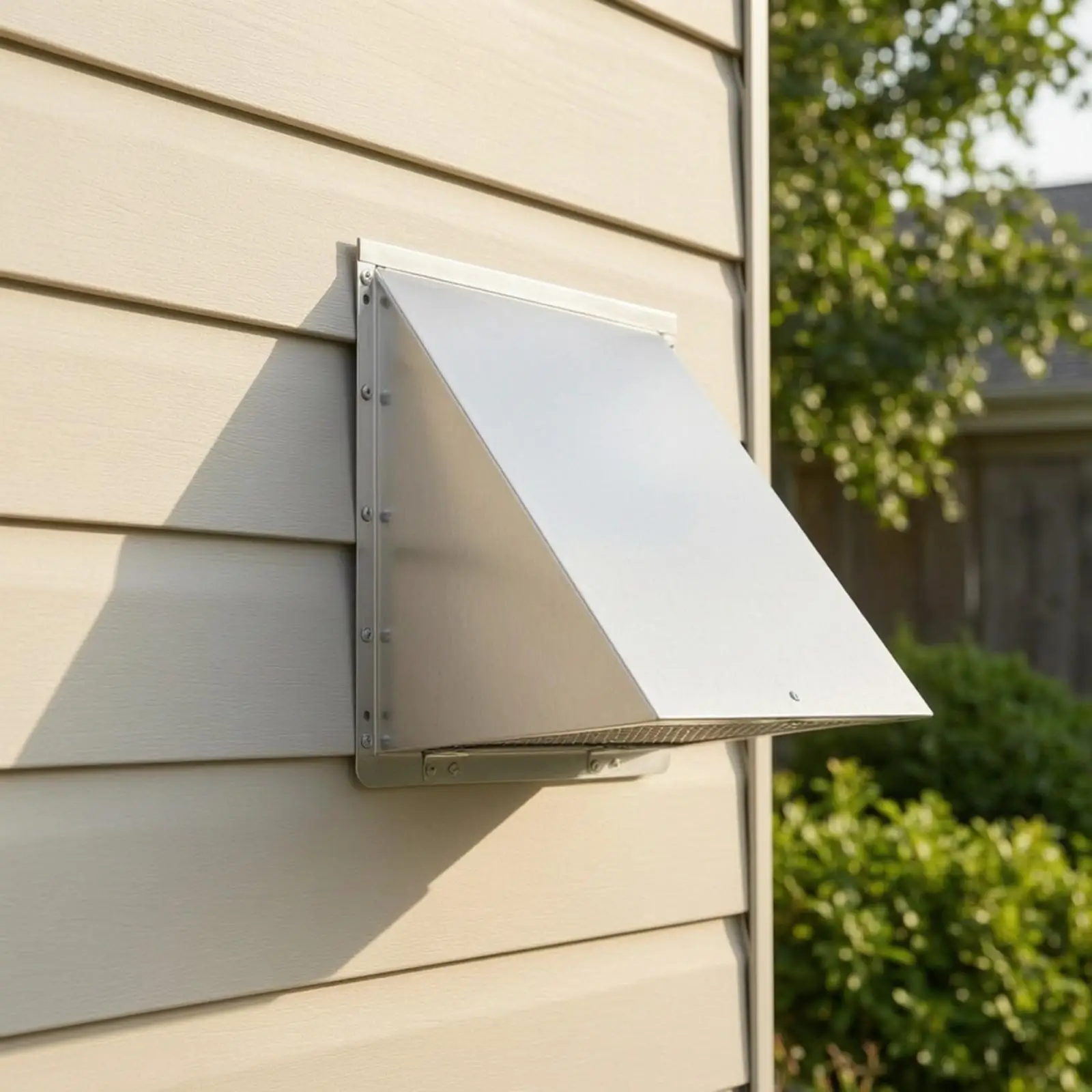Outdoor Wall Dryer Vent Cover Stainless Steel Exhaust Hood with Hinged Damper and Removable Mesh Screen for