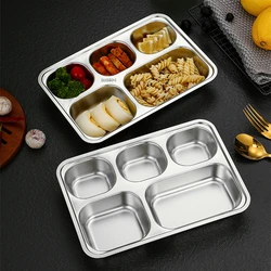 Kitchen Stainless Steel Divided Dinner Storage Tray Compartment Plates for Food Serving Organization Lunch Container