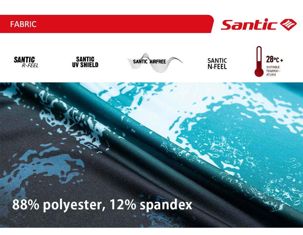 Santic Herren Sommer Kurzarm-Radtrikot mit Trägerhose Set Atmungsaktive Schnelltrocknende Rennrad-Fahrradbekleidung KM26CT105 – Detail 3
