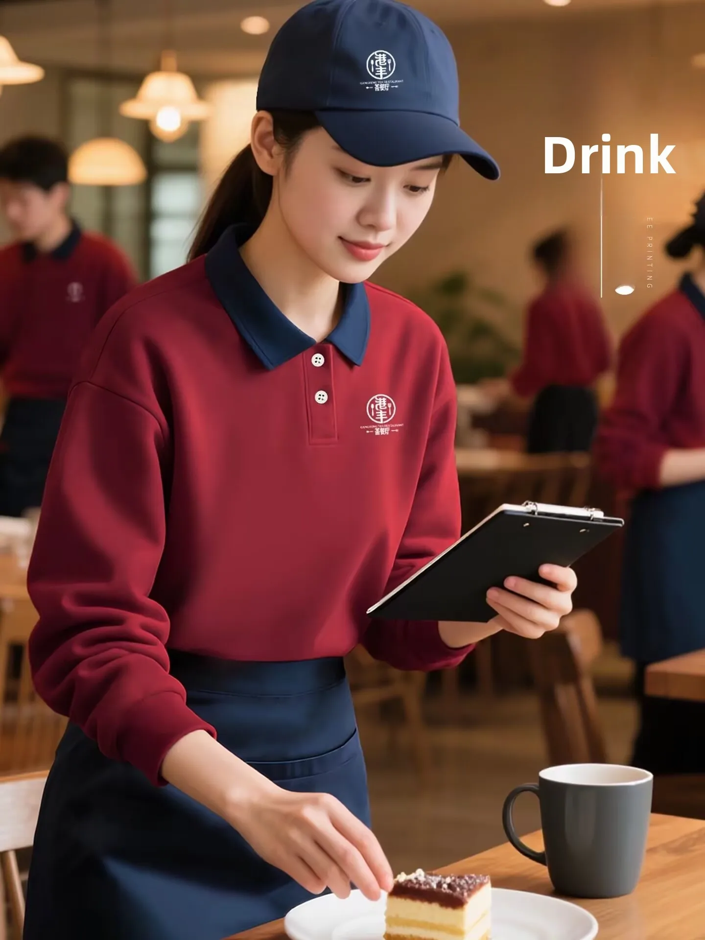 

Толстовка Long Sve Restaurant Service orms for Fast Food Ресторан Hot Pot op Молоко Чай Барбекю Ресторан Осень Зима...