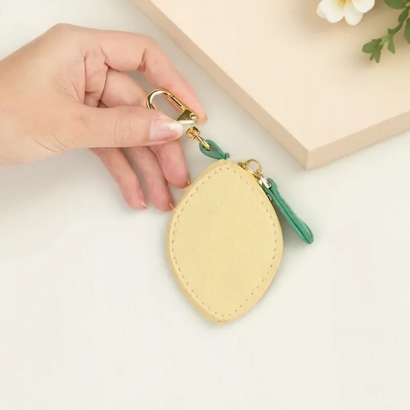 Fruit Lemon Mini Cute Multi functional Wallet Pendant Car Keychain Accessories Can Put Earphones