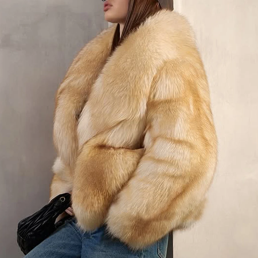 سترة فرو الثعلب الطبيعي مع ياقة ترتيب الأسرة معطف فرو الثعلب الأحمر سترة فروي سترة شتوية نسائية وصلت حديثًا سترة من الفرو الحقيقي