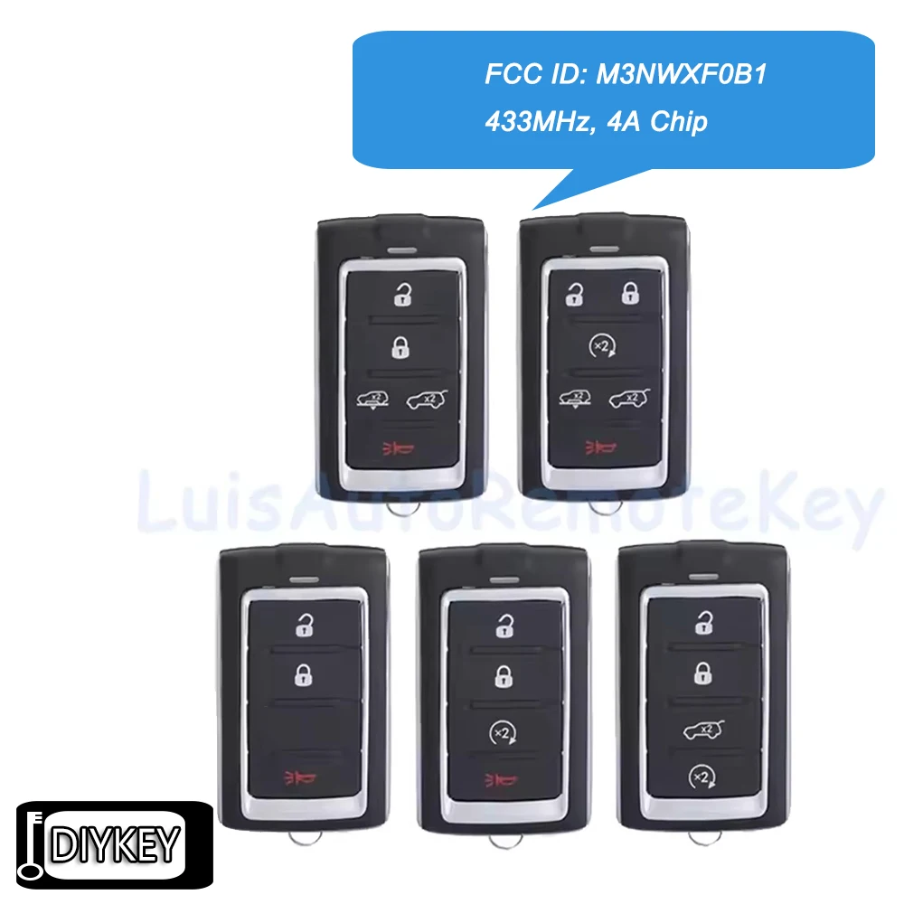 

3 4 5 6 кнопок, умный дистанционный автомобильный брелок 433,92 МГц, чип 4A для Jeep Wagoneer Grand Cherokee L 2021 2022 2023 FCC ID: M3NWXF0B1