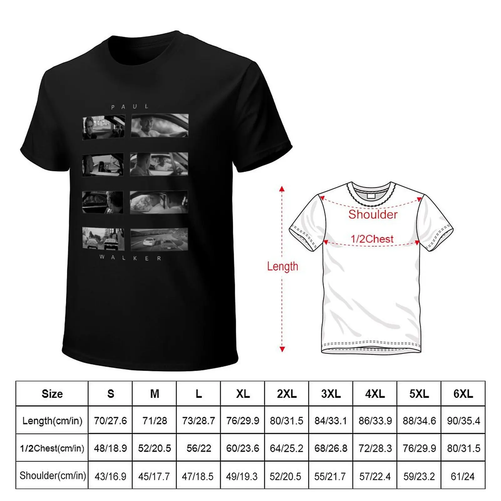 Paul Walker - FAST FURIOUS T-Shirt Fashion Pattern Printed Tee Shirt