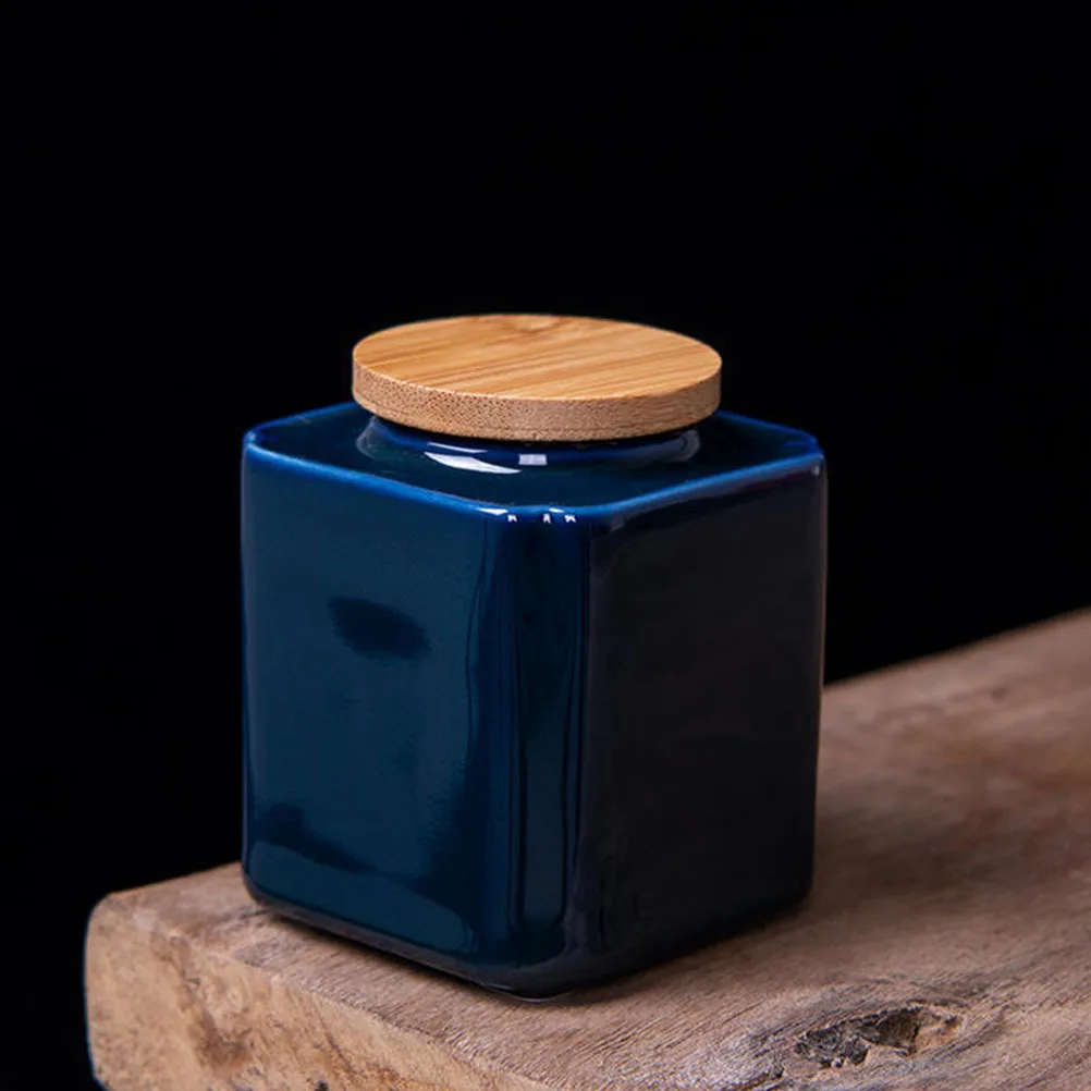 

1Pcs Sealed Ceramic Tea Storage Jar Ideal for Dry Food Organization - Smooth Safe Tin for Whole Grains Herbs Spices Preservation