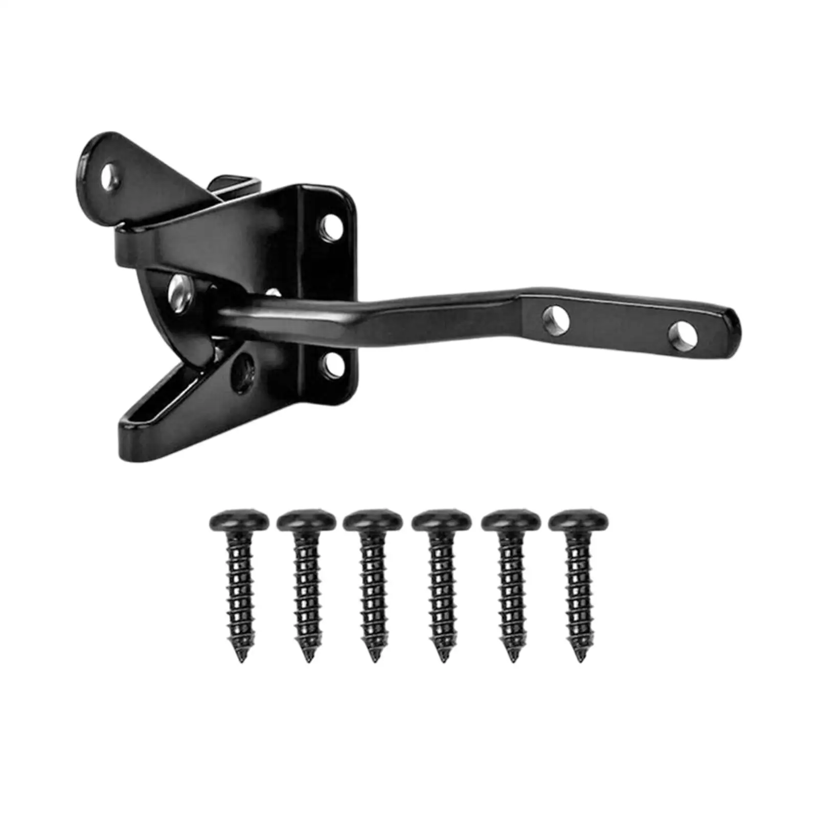 Heavy Duty Fence Gate Latch Self Locking Spring Loaded Post Mount Hardware for Wooden Fence Courtyard Outdoor Barn Doors Shed