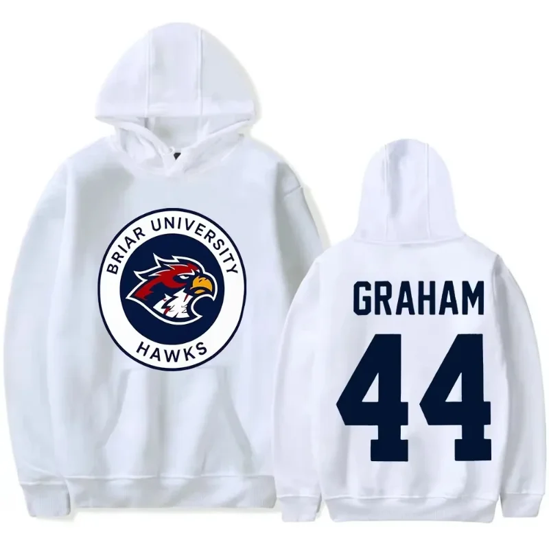 Sudadera con Capucha con Estampado de Águila, Estilo Romántico de Hockey sobre Hielo, Modelo Top, Estilo Universitario, Sudadera Gráfica para Hombre en Negro, Blanco y Rojo