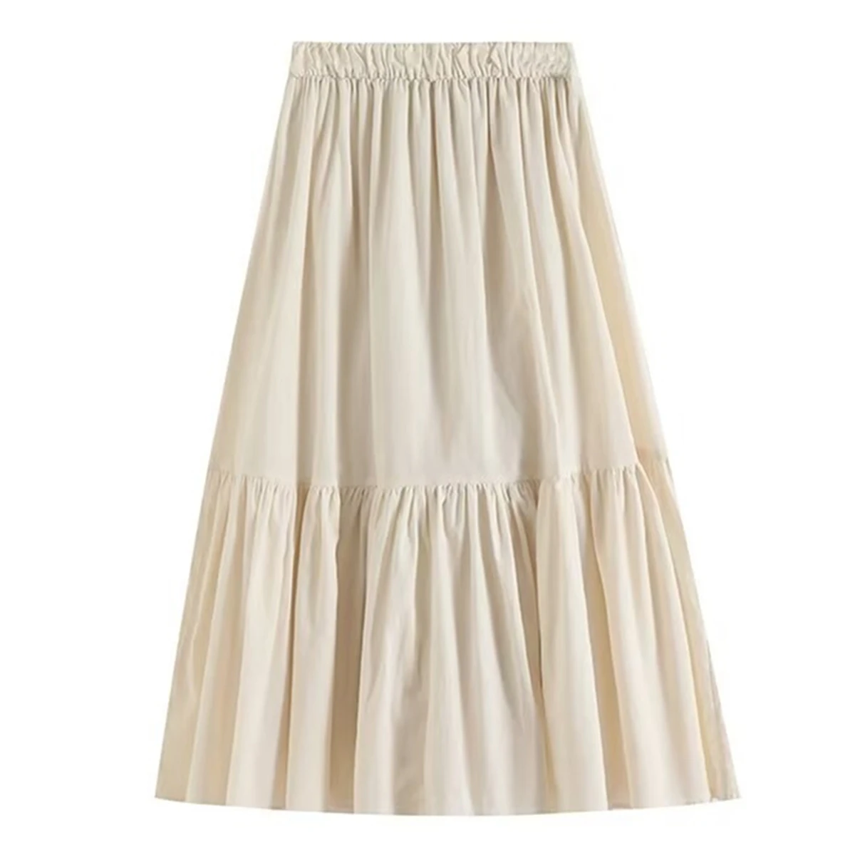 

Jenny&Dave Faldas Mujer Moda Elegant Pleated Skirt Women French Minimalist Cotton 2024 Skirts Womens And Linen Skirt Women