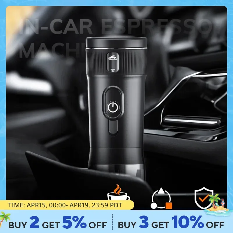 Portable Coffee Maker  Small Espresso Machine DC12V Travel Coffee Maker  Car Outdoors Camping Backpacker Lightweight