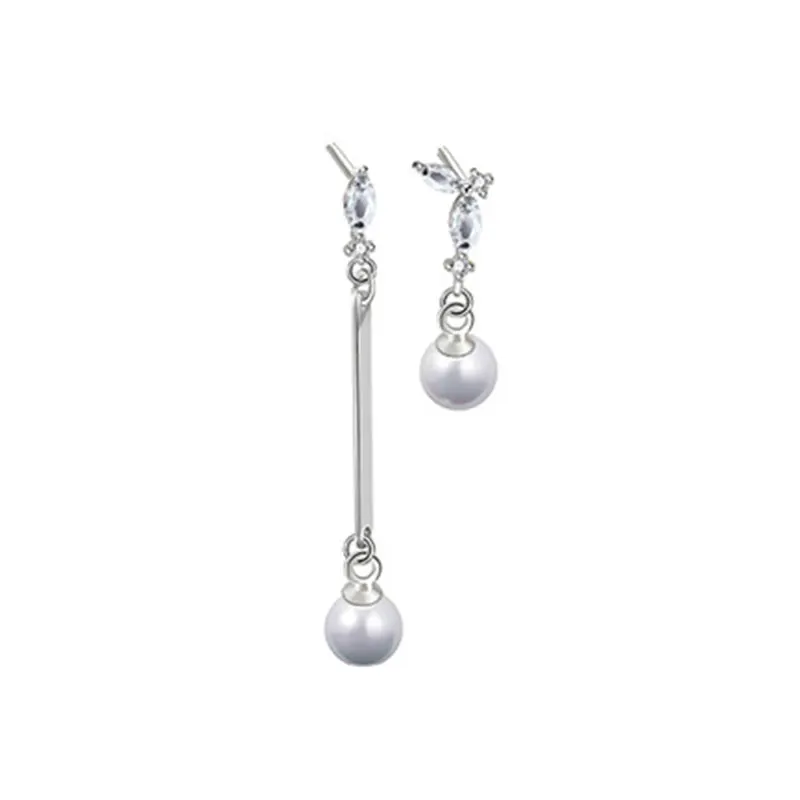 

Long Luxury Earrings Imitation Pearl Silver 925 Jewelry Ol Style Piercing Tassel Gold Accessories For Women Aesthetic Party Gift