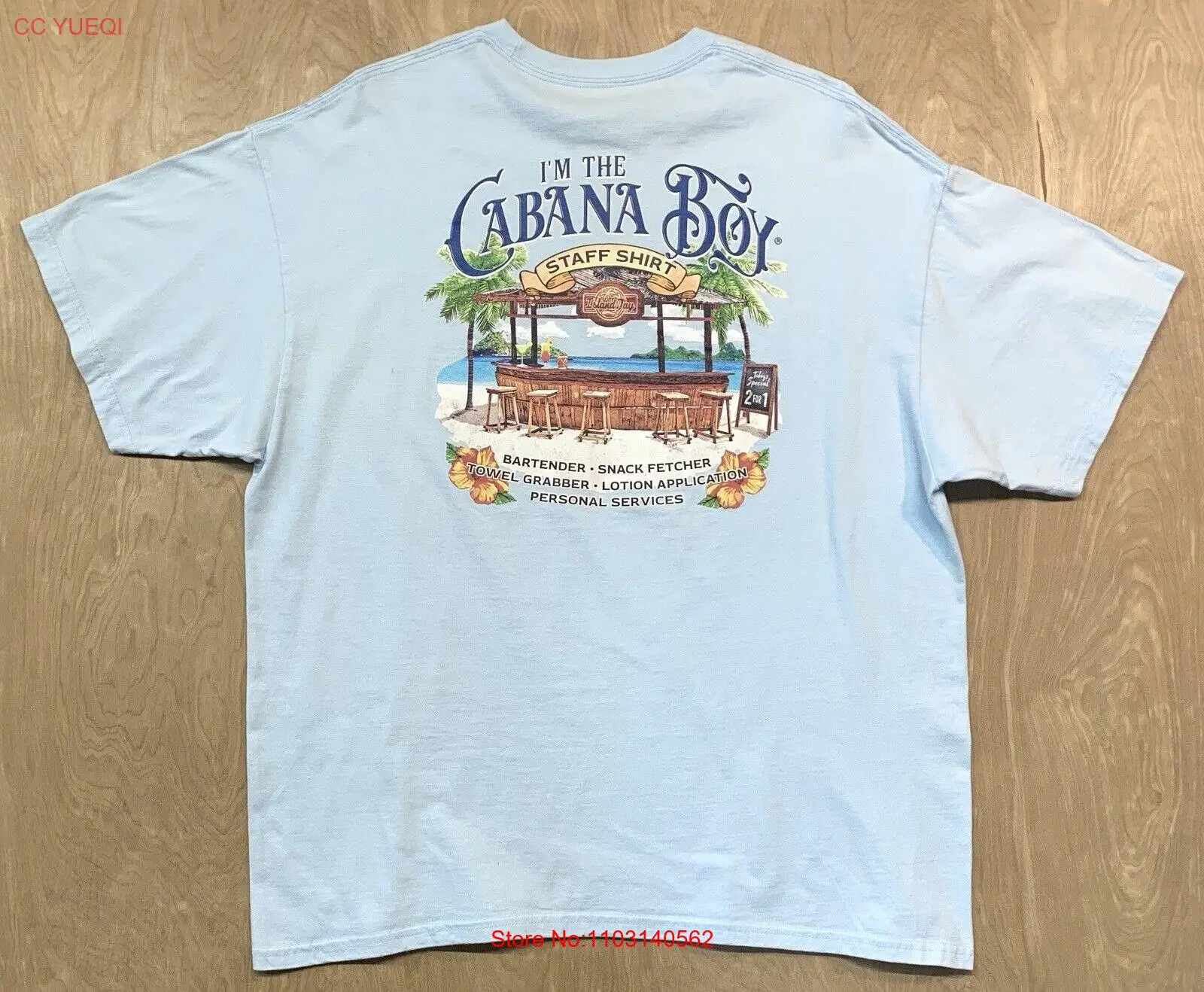 Island Jay I’m The Cabana Boy Staff Shirt Bartender & More T-shirt Size 2XL Blue