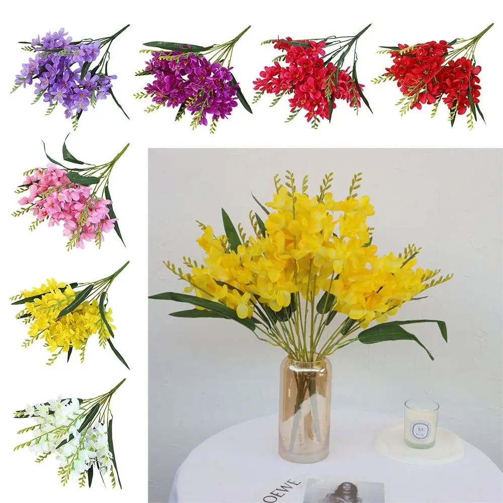 Многоцветный искусственный цветок фрезия шелковый лепесток DIY имитация цветов орхидеи цветочная композиция реалистичный цветочный букет подарок