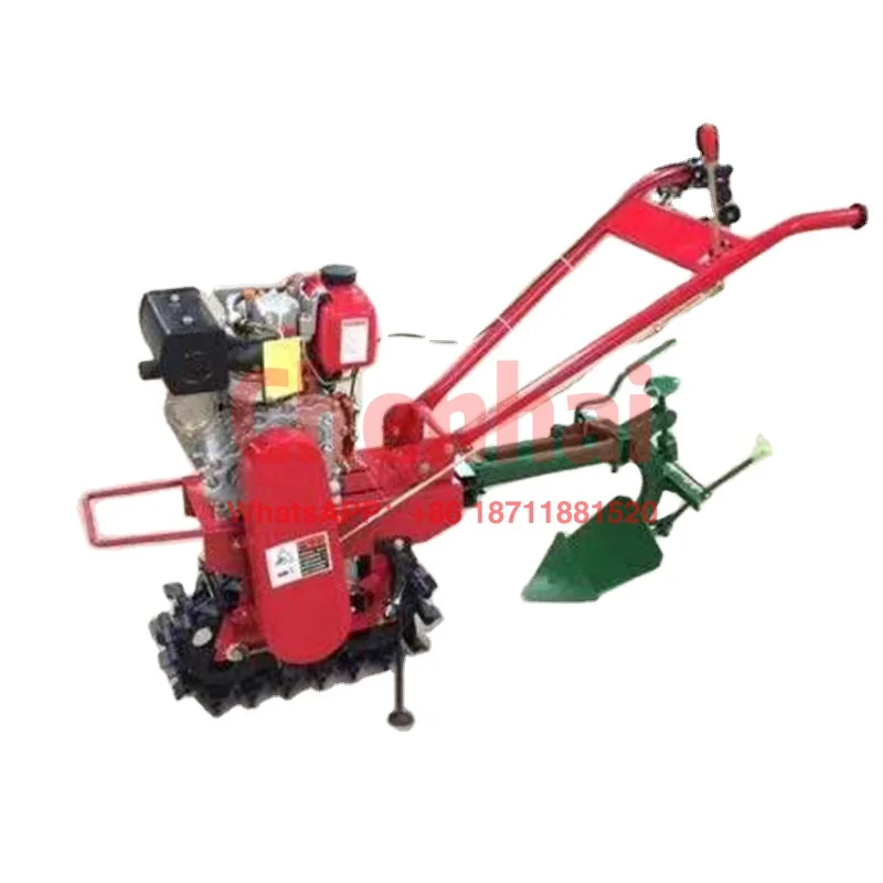 

Farm Mini walking hand tractor tiller Rotary Plough Machine also named Crawler type micro-tiller