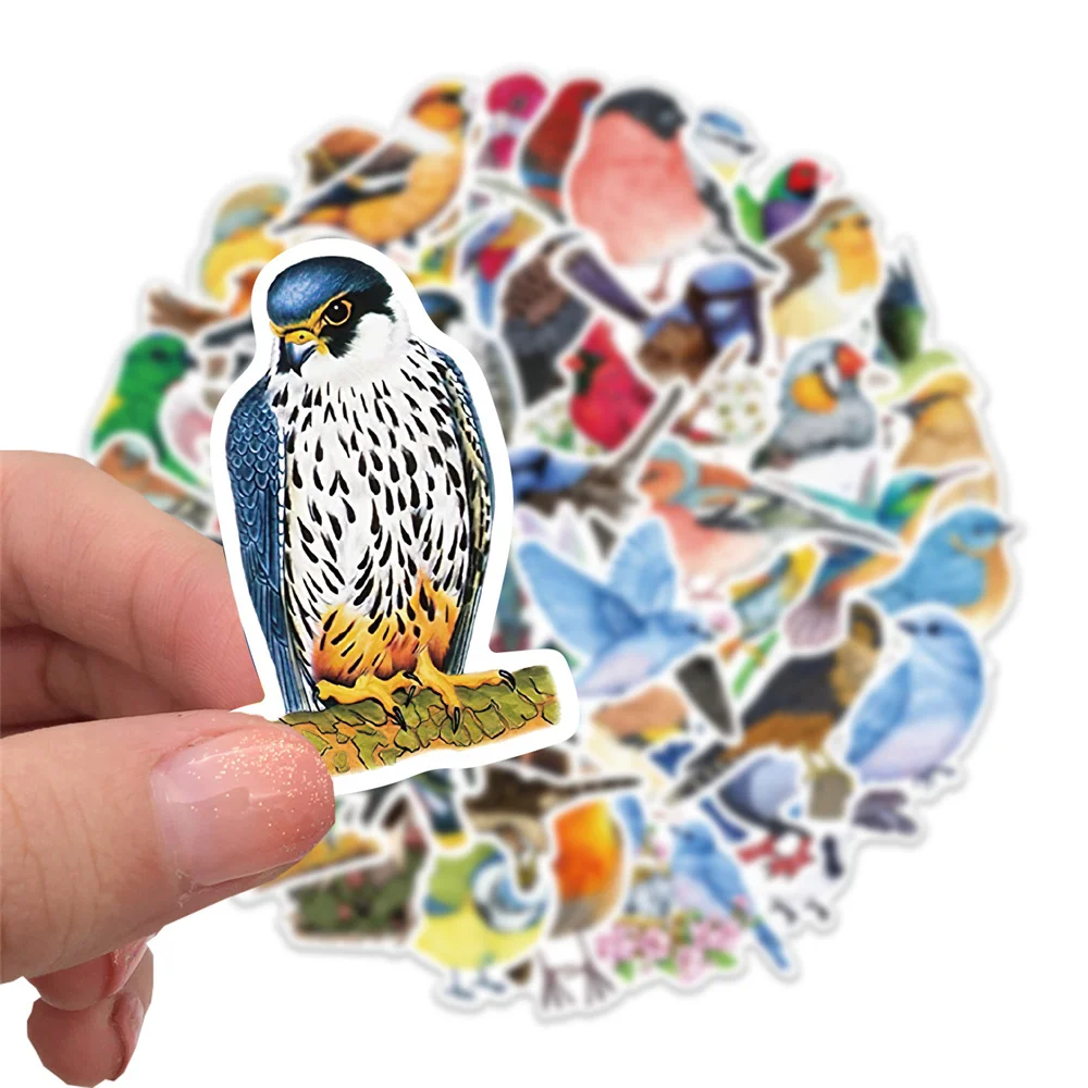 10/30/50PCS Colorful Watercolor Style Bird Graffiti Sticker Toy Decoration Notebook Kids Gift iPad PVCWaterproofStickerWholesale