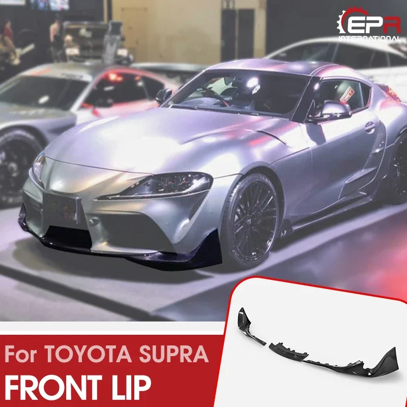 

Глянцевая отделка, автомобильный Стайлинг для Toyota 2019 на Supra A90 T, тип углеродного волокна, передняя губа, 3 шт., комплект для настройки бампера