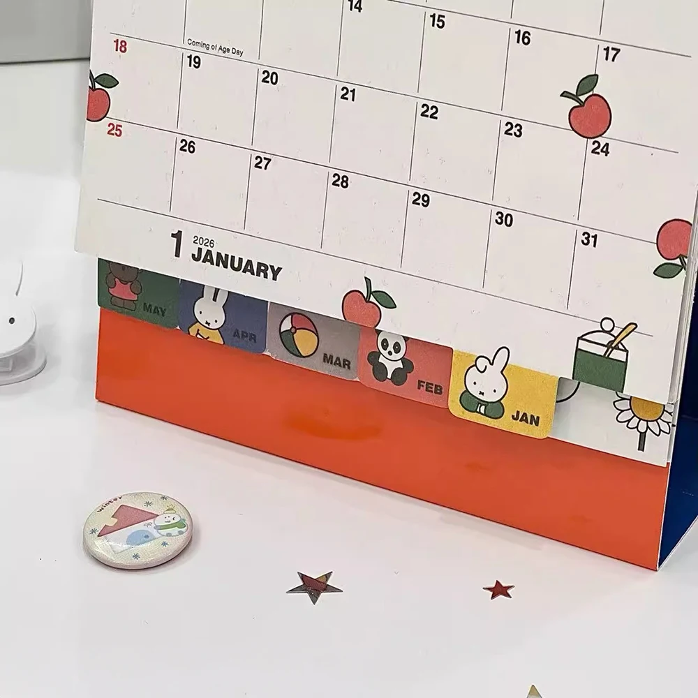 Kawaii ميفي 2026 أجندة مكتبية /رزنامة مكتبية أرنب لطيف الدائمة الوجه تاريخ مخطط سطح المكتب الجدول الشهري مخطط الطلاب الفتيات هدية #5