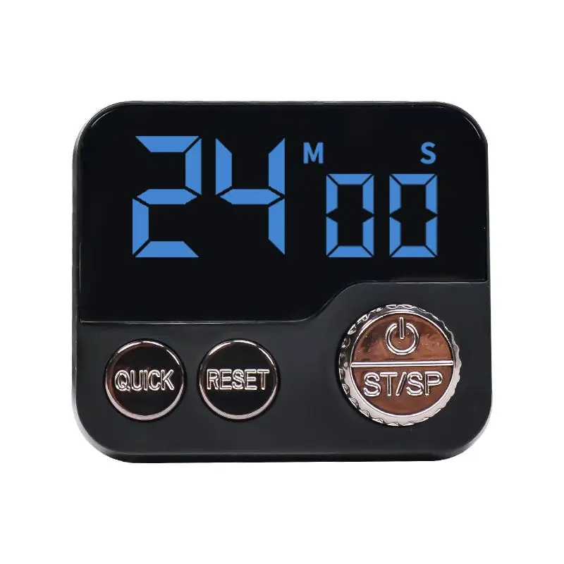 Digital LED Display 24H Alarm Clock Magnetic Countdown Timer Knob Control For Cooking Baking Study Fitness Time Management White
