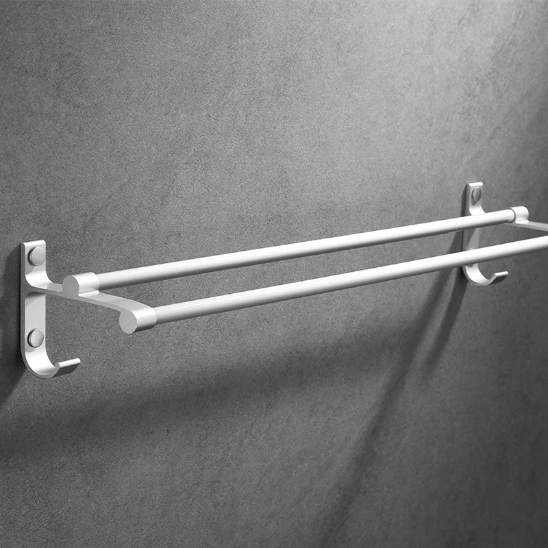 8 Towel rack without punching black space aluminum bathroom single layer double layer towel rack 8