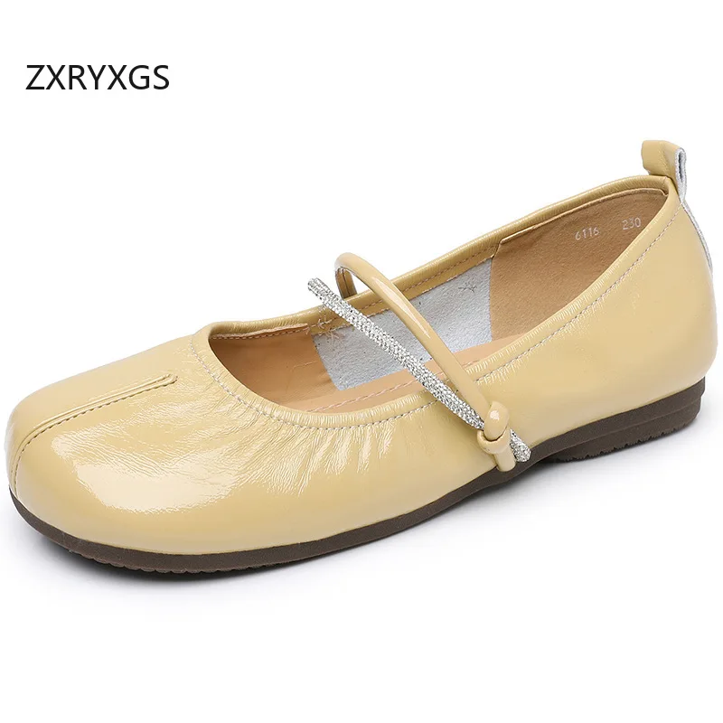 

Женские кожаные туфли ZXRYXGS из мягкой овчины, удобные, на мягкой подошве, 2026, новая модная универсальная модель, большие размеры