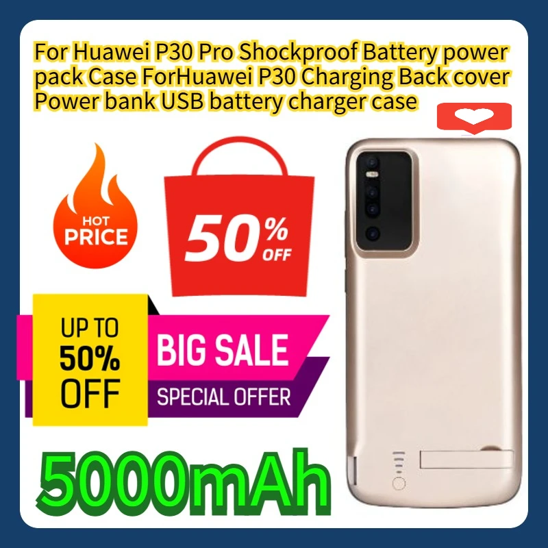 

For Huawei P30 Pro Shockproof Battery power pack Case ForHuawei P30 Charging Back cover Power bank USB battery charger case
