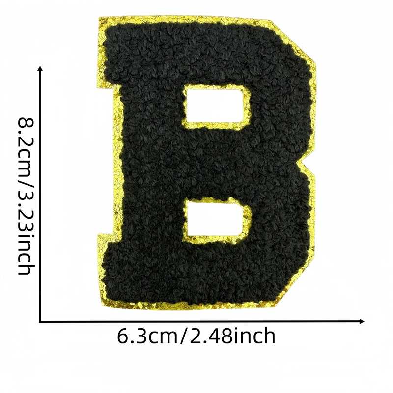 10Pcs Halloween Chenille Patches Iron On Letter Ghost Witch Hat Glitter Gold Edge Applique Patch For Jacket Backpack Clothes Diy