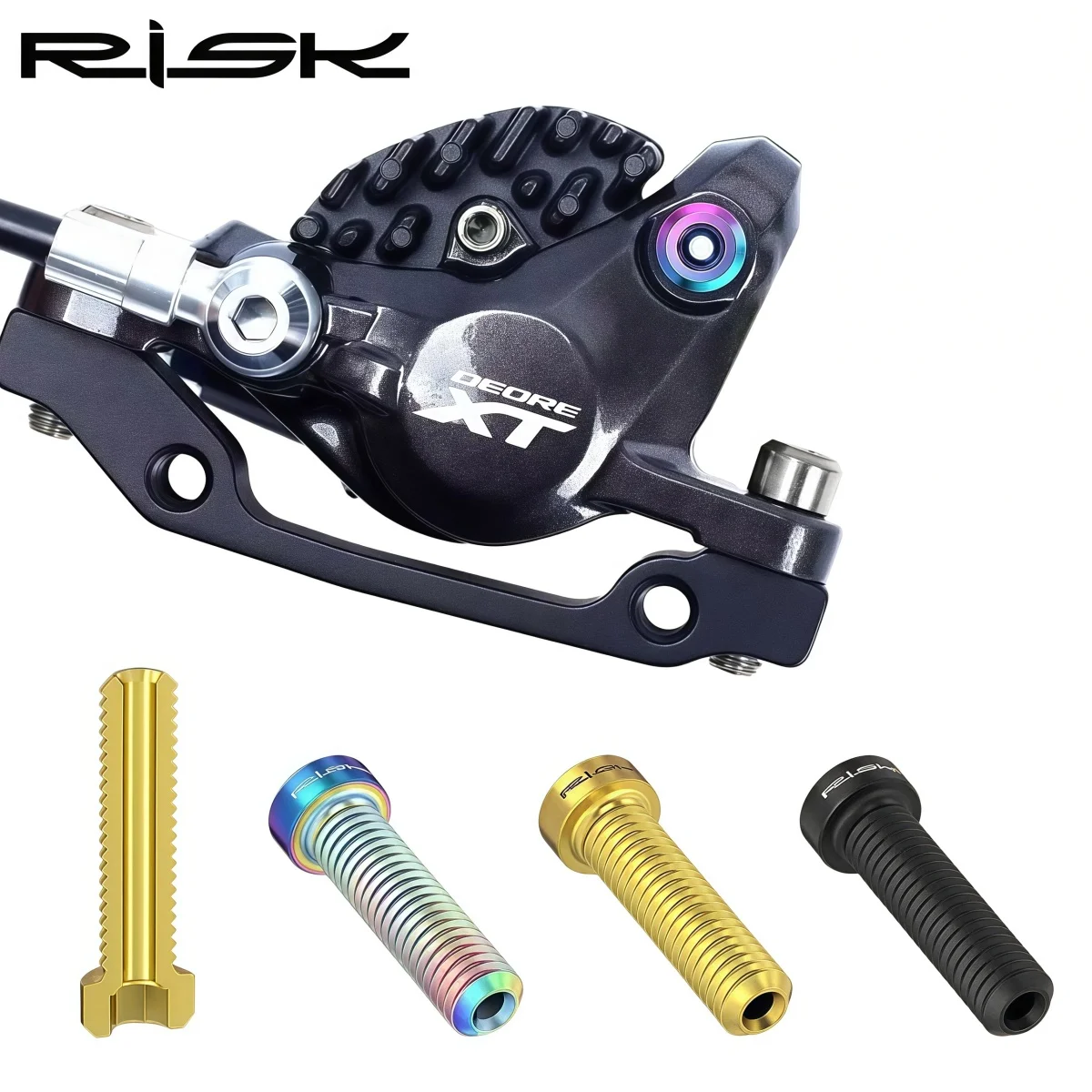 RISK Titanium M6x23.5 Bike Hydraulic Disc Brake Calipers Assembly Bolts– For SHIMANO DEORE XT & SRAM