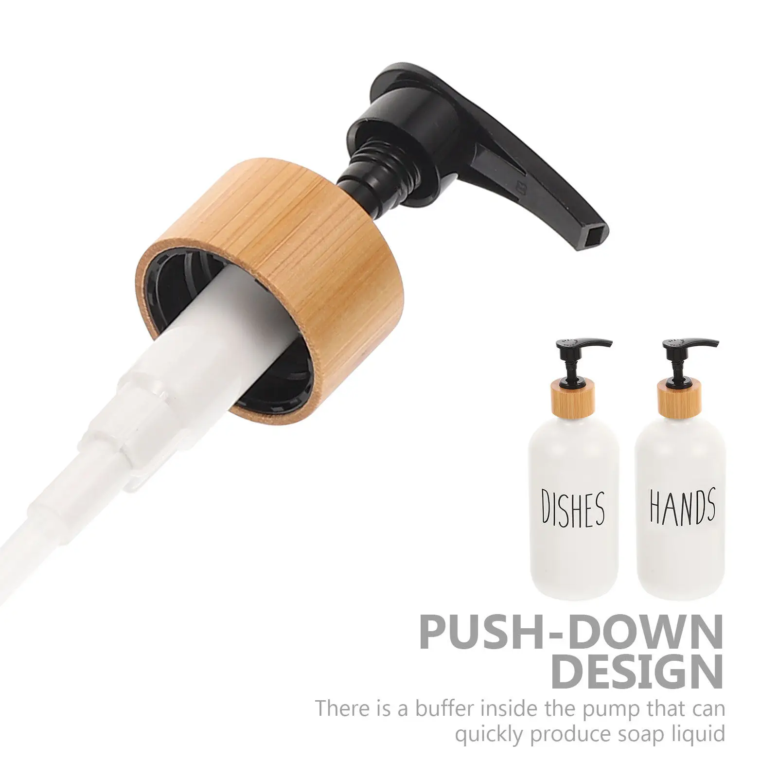 

2Pcs Refillable Soap Dispenser with Pump Heavy Duty Glass Bottle for Hand Lotion Shampoo Shower Gel Household Travel