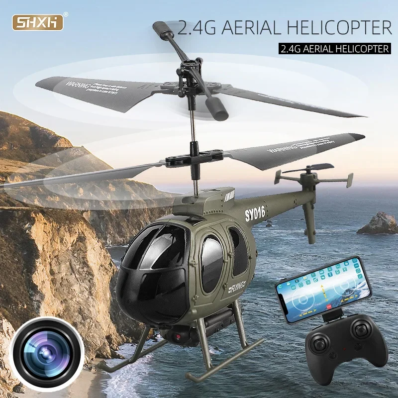 RC Helicopter 4CH LED Lights 8K Camera Altitude Hold Remote Control Helicopter For Adults Birthday Children Gifts Toys