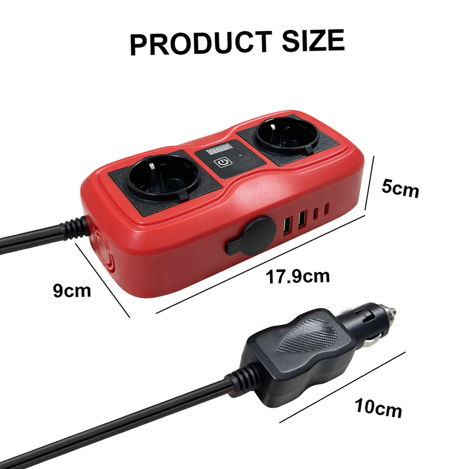 محول طاقة السيارة 200 وات تيار مستمر إلى تيار متردد 12 فولت-110 فولت مع QC3.0 نوع C مقبس الاتحاد الأوروبي مثبت تلقائيًا 400 وات طاقة الذروة لولاعة السجائر #6