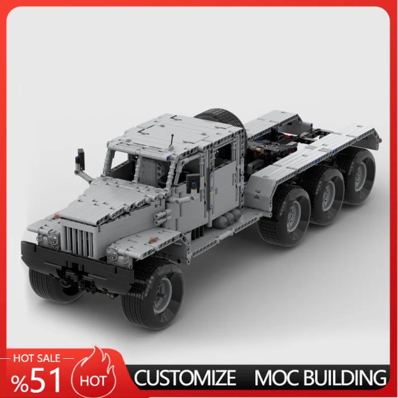 1890PCS Grey Technical Modify Heavy Duty Off Road Tractor Truck MOC Vehicle DIY Assembly Blocks Educational Collection Xmas Gift