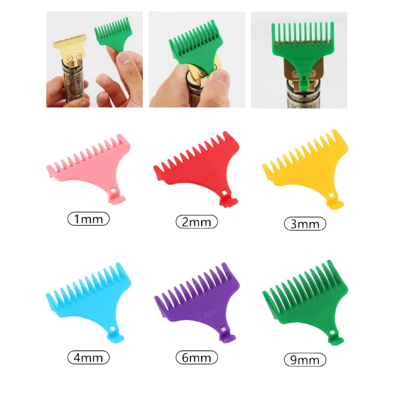 1Set T9 Hair Clipper Guards Guide Combs Trimmer Cutting Guides Styling Tools Attachment Compatible 1mm 2mm 3mm 4mm 6mm 9mm