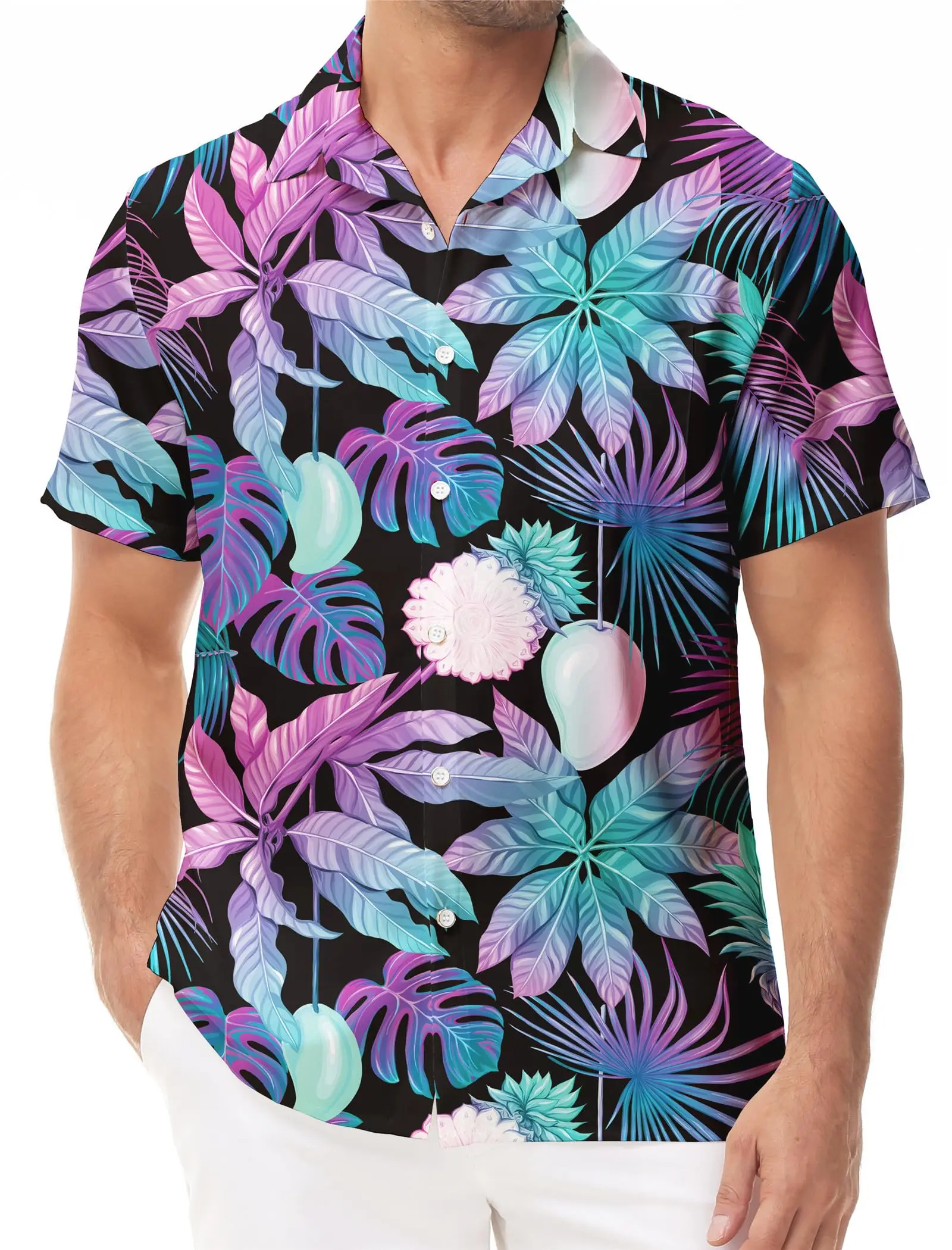 

KYKU костюм 80-х годов одежда 90-х годов гавайская рубашка для мужчин рубашки на пуговицах с коротким рукавом ретро дискотека наряды