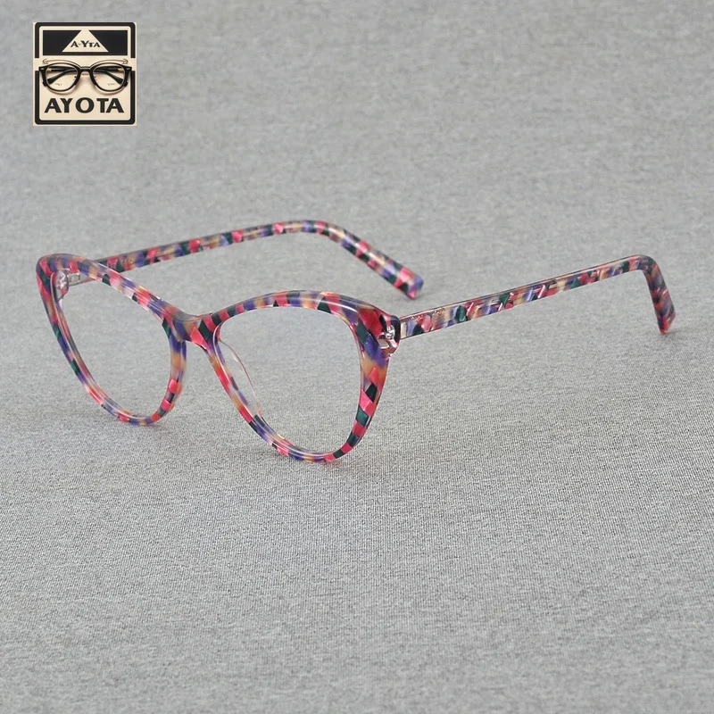 New Niche Retro Cat eye Glasses Frame Women's High Quality Fashion Acetate Optical Reading Men Prescription Glasses Personality