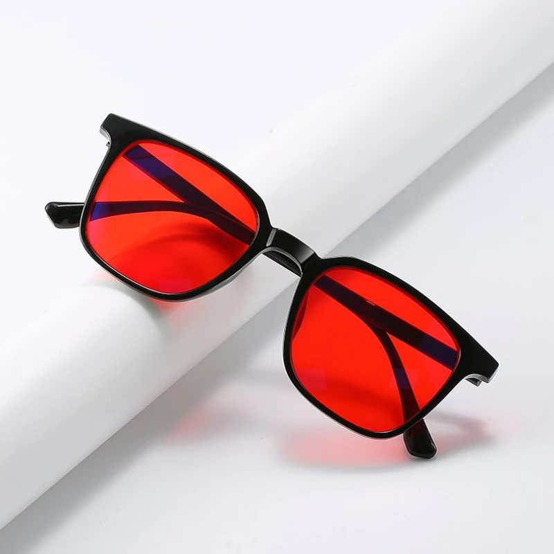 RUISIMO Brand Better Sleep Blue Light Blocking Glasses Men Red Lenses Anti Green Light Eliminate Eye Strain Glasses Bluelight