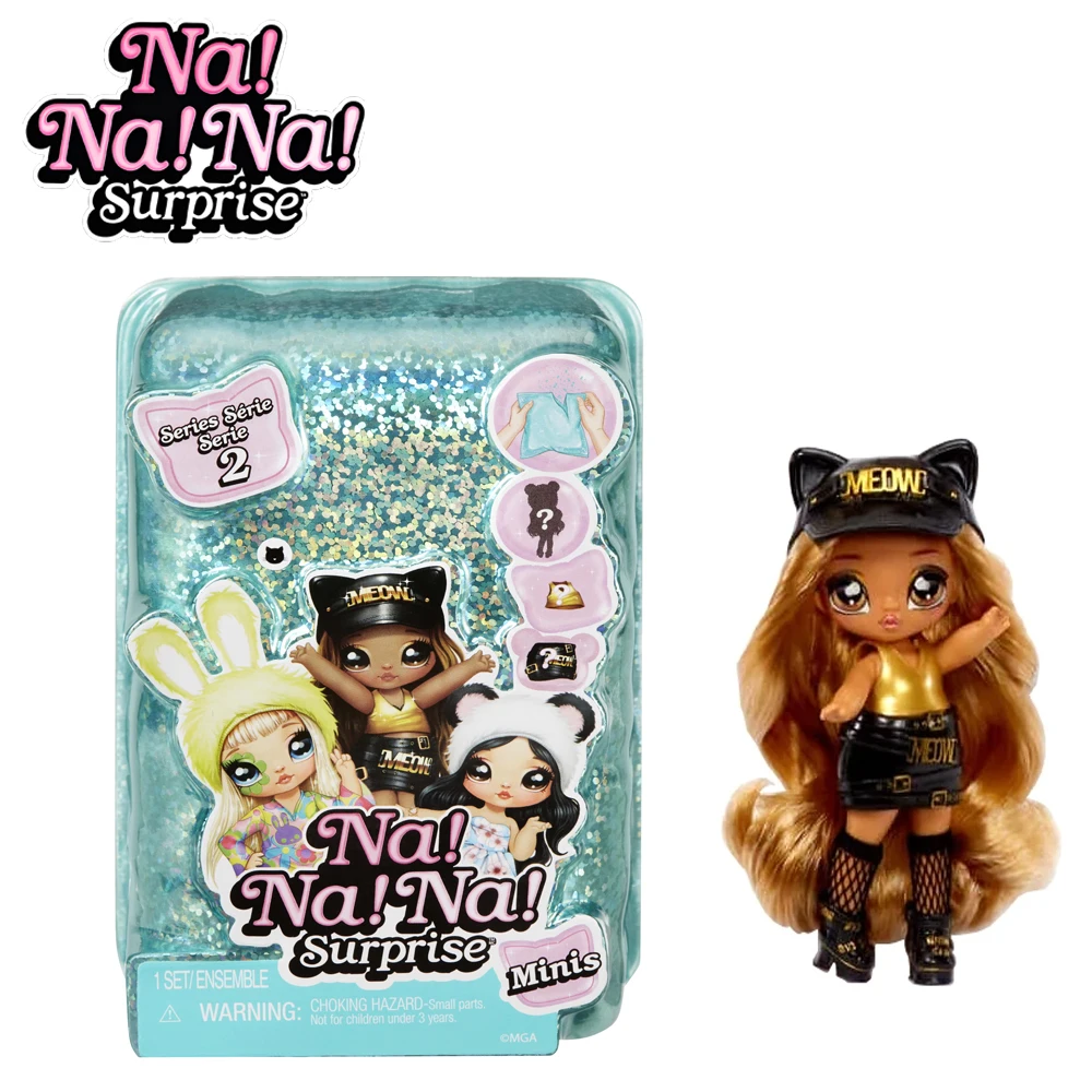 دمية عصرية من سلسلة Na Na Na Surprise Minis - تغليف غامض مع قصاصات ألعاب أطفال ملابس دمى صندوق أعمى مفاجئ