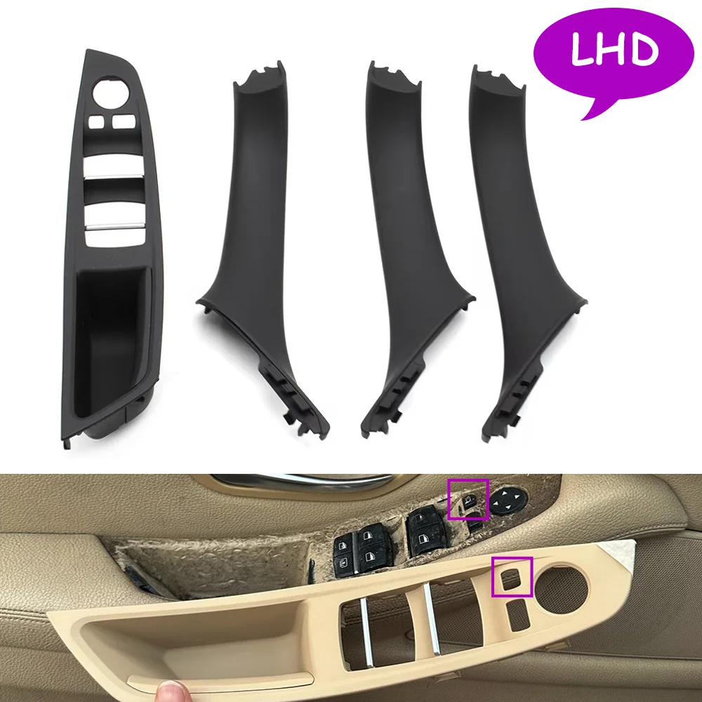 

F10 F11 F18 LHD Car Interior Front Door Armrest Panel Trim Pull Handle Set Replacement For BMW 5 Series 520i 523i 525i 528i