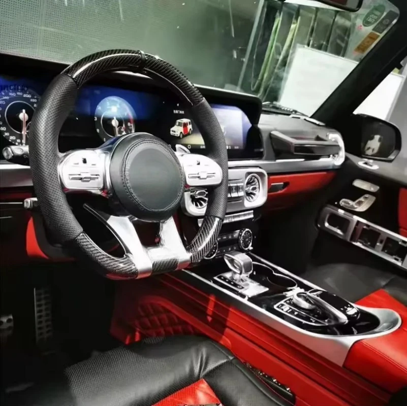 For G Wagon W463 2000-2018 Upgrade to W464 2023+ Style Interior Kit with High Quality Dashboard Door Panel