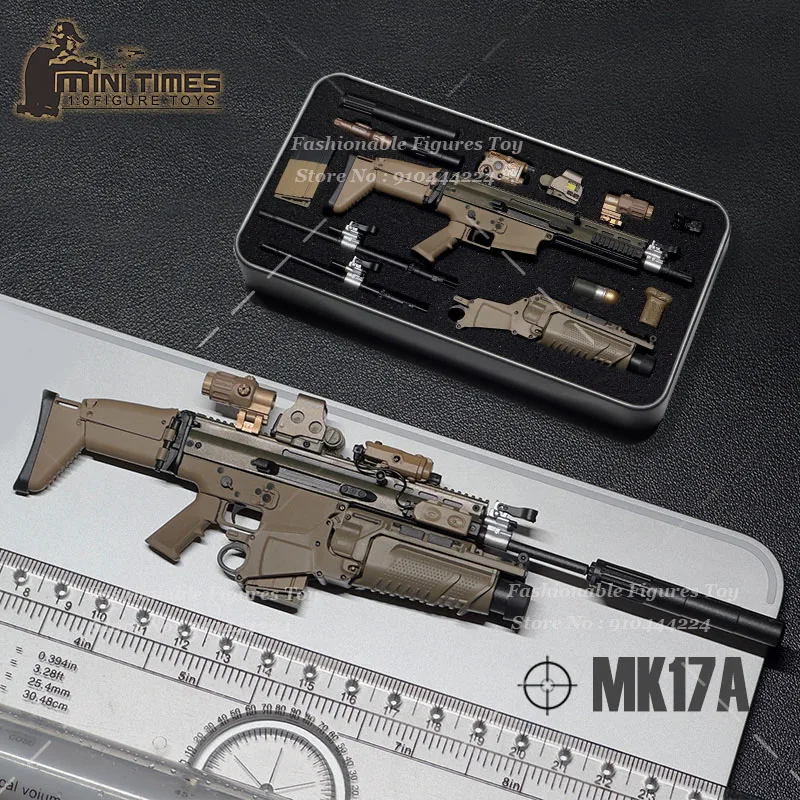 Mini Times Toys 1/6 Maßstab MK16 MK17 MP7 Kunststoffpistole Militär Kampfwaffe Zubehör für 12-Zoll-Actionfigur Soldatenpuppen