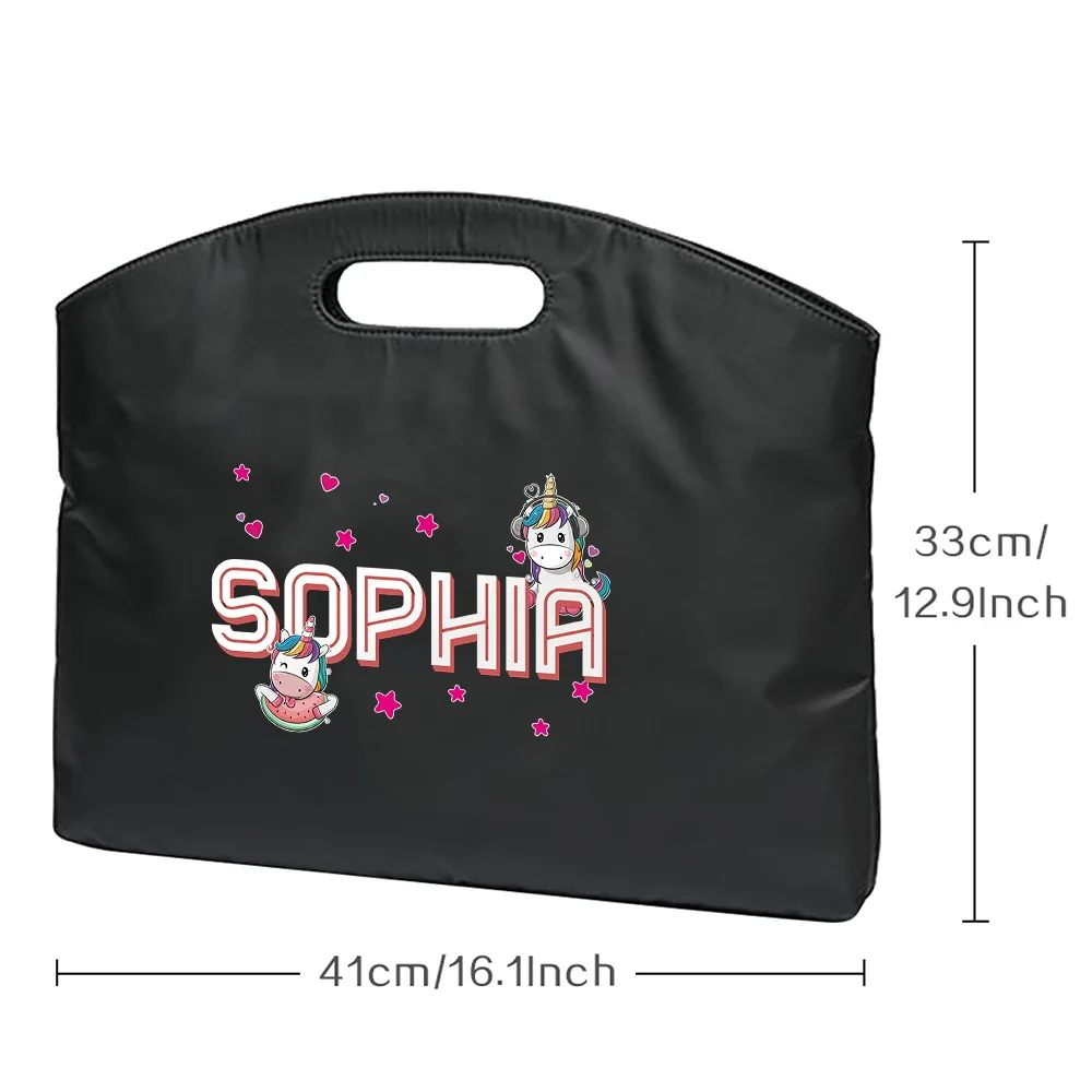 Personalizowana torba na dokumenty z imieniem, unisex, duża pojemność, aktówka na dokumenty konferencyjne, biznesowa torba do ręki