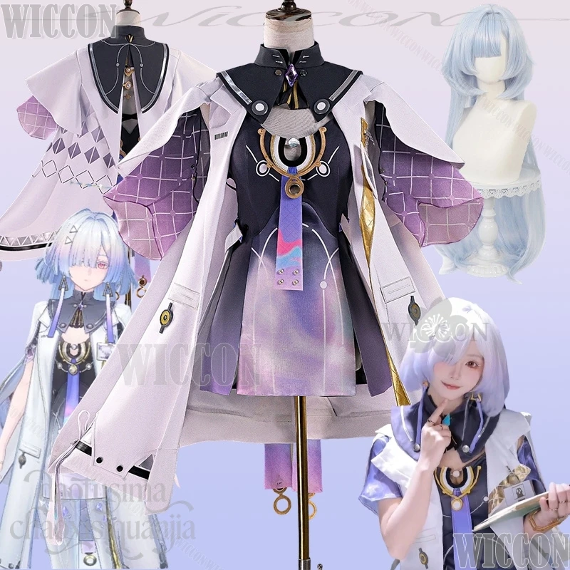 

MORNYE Anime Costume Mini Dress Fashion Y2K Punk Cape Coat Aqua Wig 코스프레 Halloween Cosplay Game Wuthering Waves Navidad Carnival