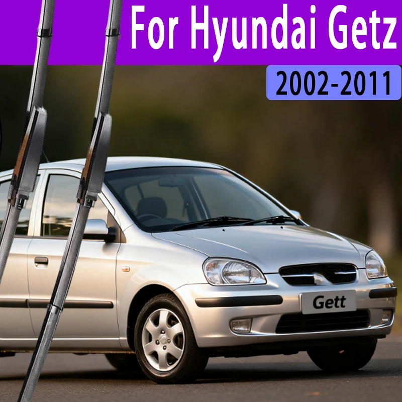 

For Hyundai Getz 2002-2011 2008 2009 2010 Car Wiper U-type Soft Rubber Boneless Wiper HD Quiet Durable Automotive Wiper 22"+14"