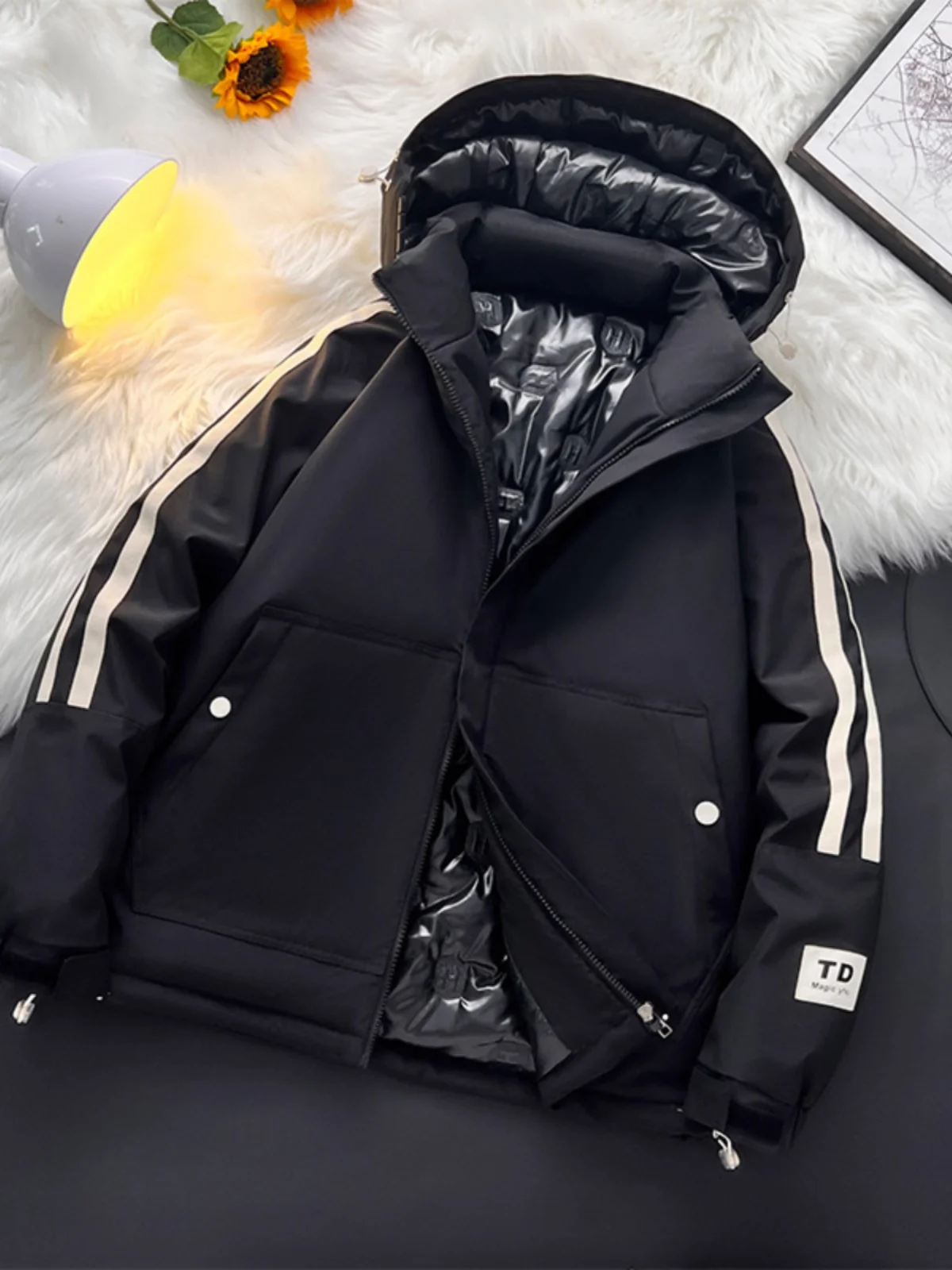 

Men's And Women's Thiened Cotton Jaet Autumn Winter Loose Faion plus Size Slimming Korean Sle Outerwear Coat