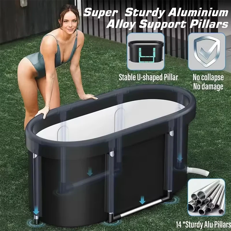 Portable Foldable Ice Bath Tub for Athletes Multiple Layered Portable Outdoor Cold Plunge Tub for Recovery,Cold Plunge